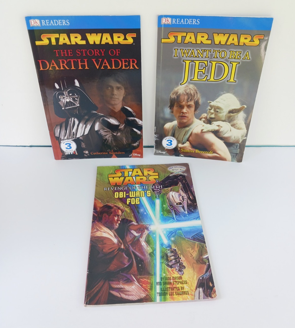 Lot Set of 3 DK Readers Star Wars I Want To Be A Jedi Story of Darth Vader